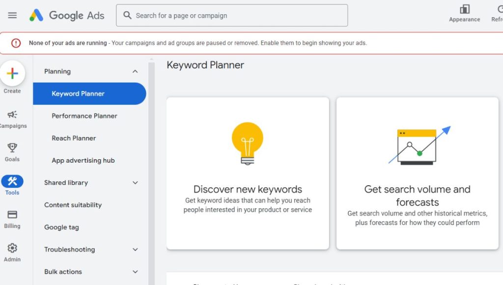 keyword planner