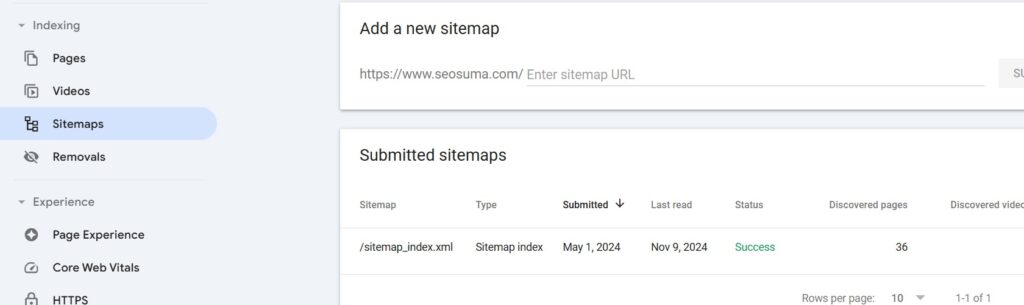 sitemap submit