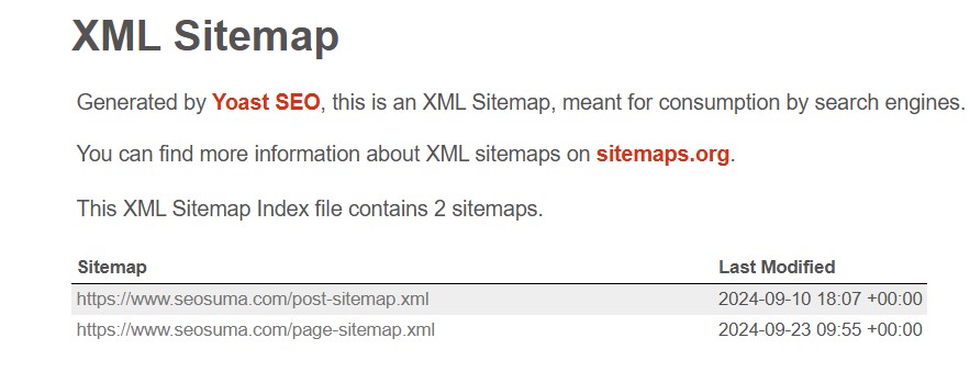 sitemap xml